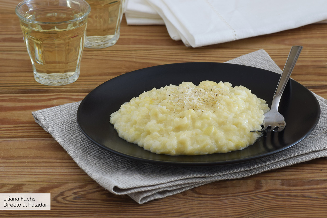 Imagen de risotto con vino